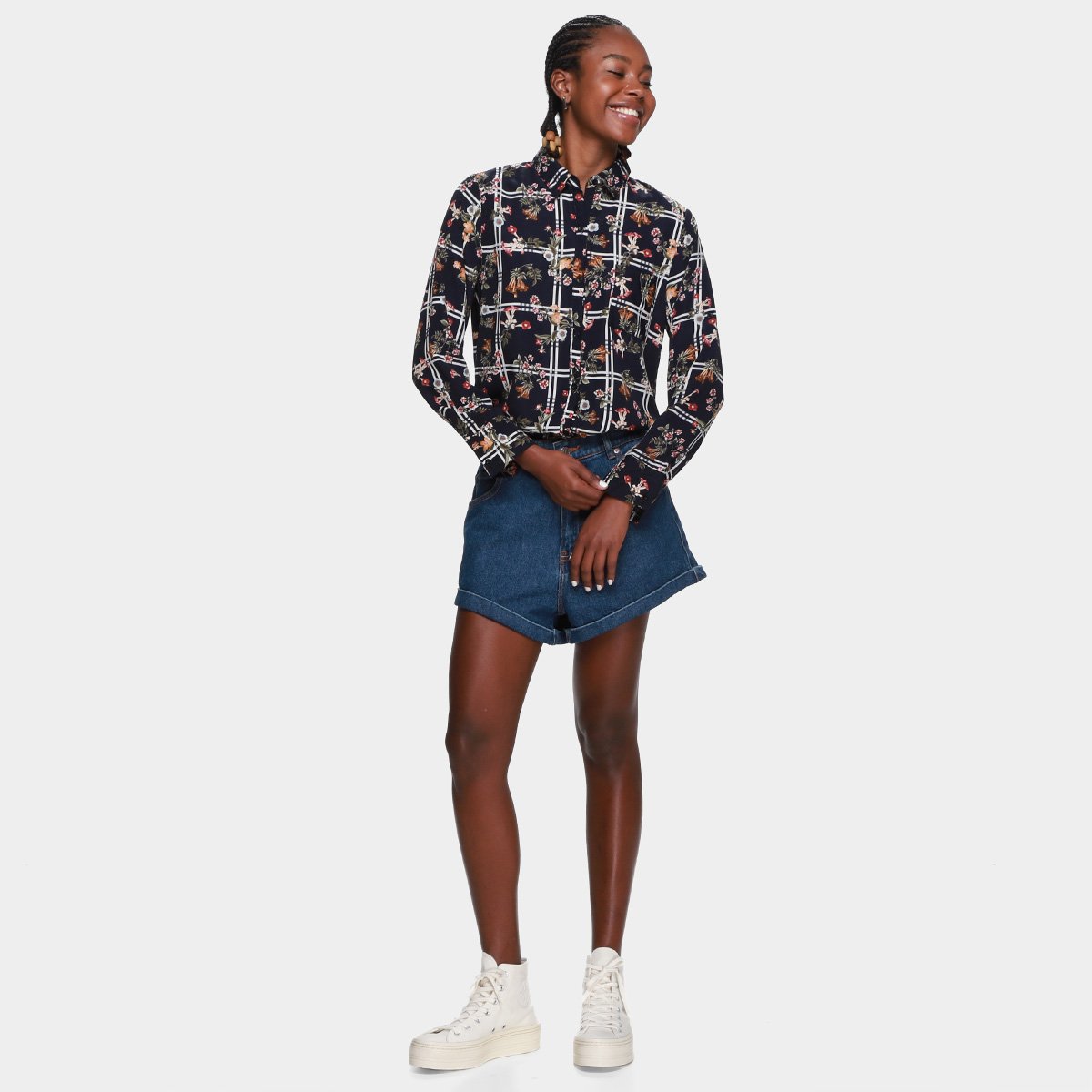 Camisa MS Fashion Estampada Manga Longa Feminina - 3