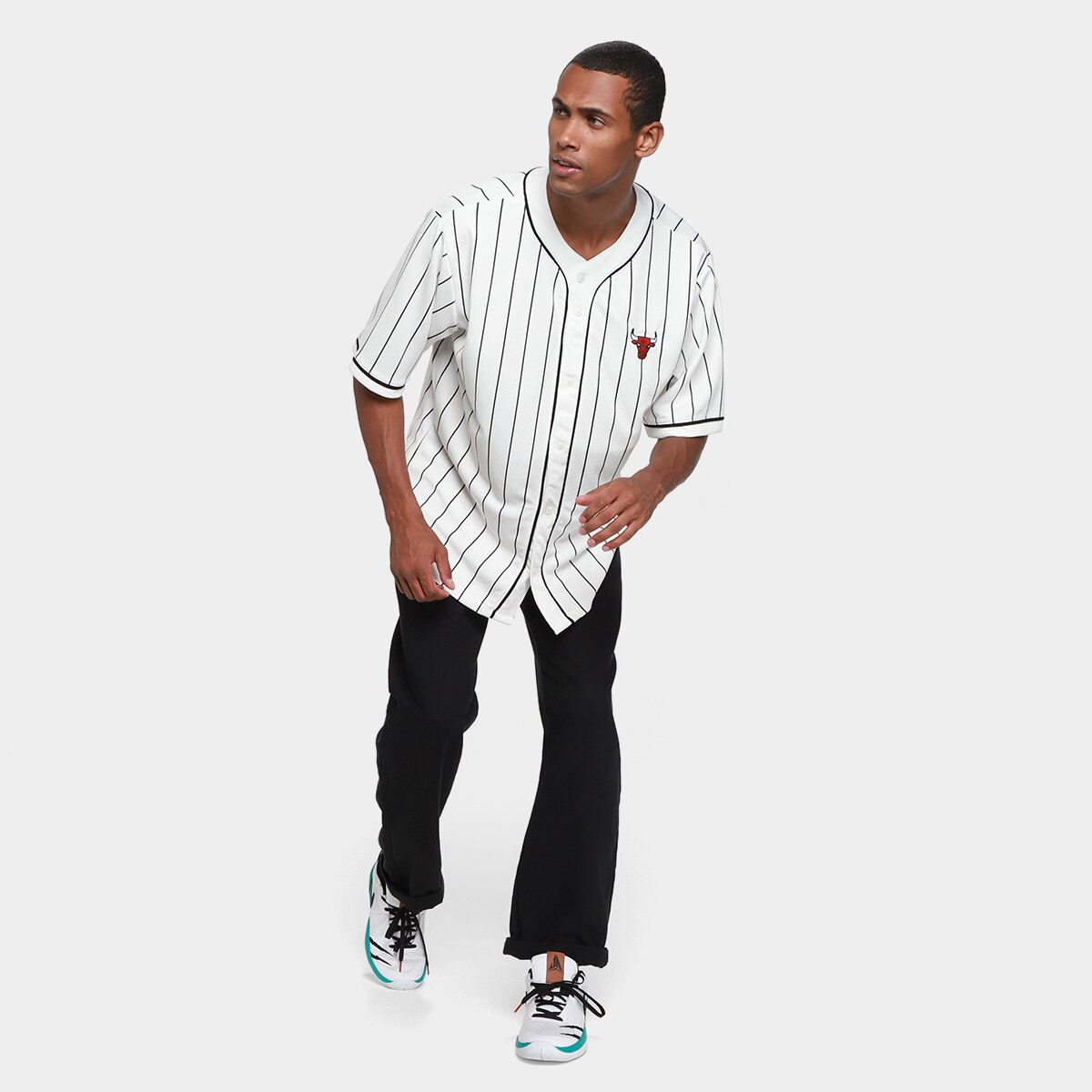 Camisa NBA Chicago Bulls Mitchell & Ness Masculina - Off White