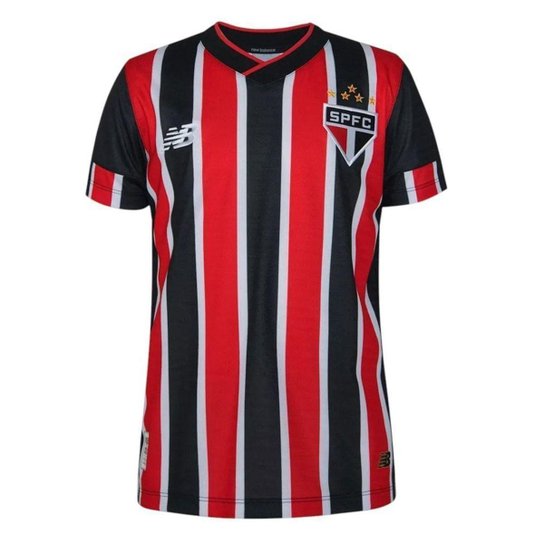 Camisa New Balance São Paulo Torcedor 2024/25 Juvenil  - Preto e Vermelho 10