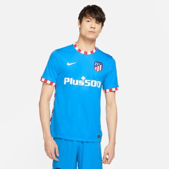 Camisa Nike Atlético Madrid 2021/22 Torcedor Pro III Masculina - Azul Menor preço em Camisa Nike Atlético Madrid 2021/22 Torcedor Pro III Masculina - Azul