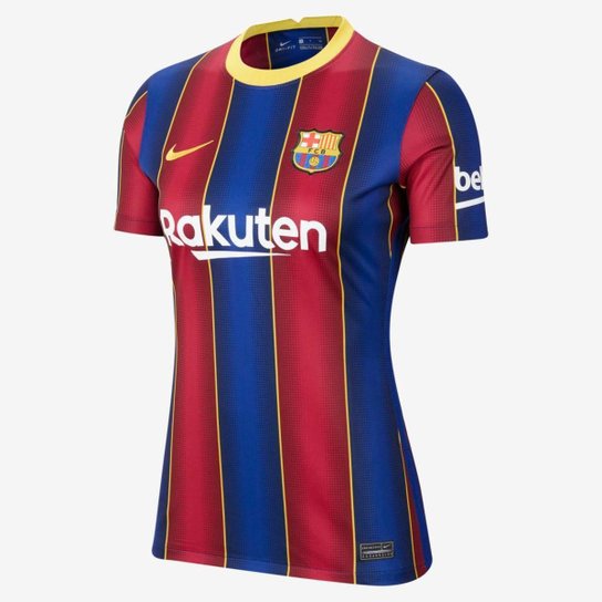 Camisa Nike Barcelona I 2020/21 Torcedora Pro Feminina - Azul Menor preço em Camisa Nike Barcelona I 2020/21 Torcedora Pro Feminina - Azul