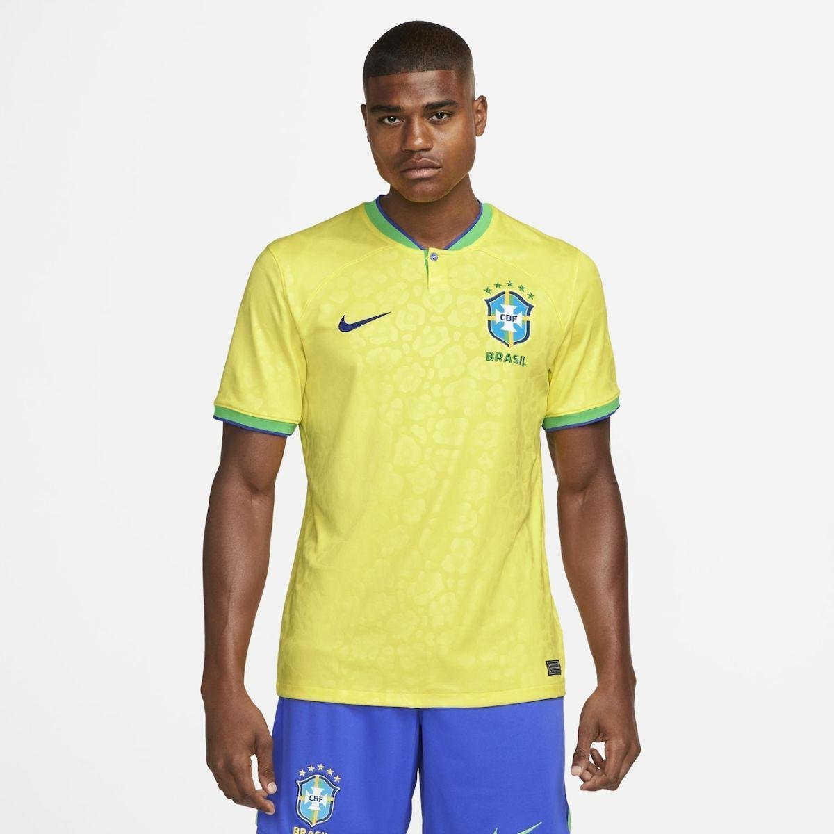 Camisa Nike Brasil I 2025/23 Torcedor Pro Masculina Amarelo Netshoes