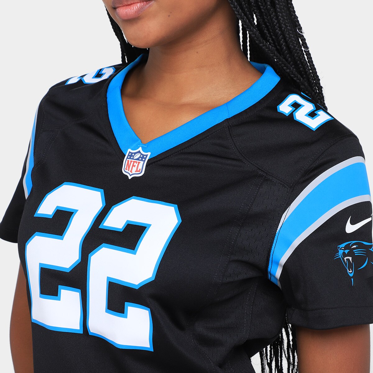 Camisa Nike Carolina Panthers Mccaffrey 22 Game Team Colour Jersey