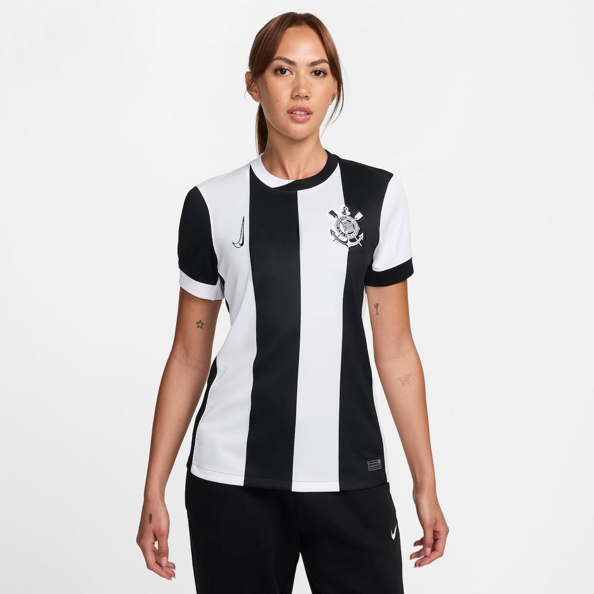 Camisa Nike Corinthians III 2024/25 Torcedora Pro Feminina Menor preço em Camisa Nike Corinthians III 2024/25 Torcedora Pro Feminina