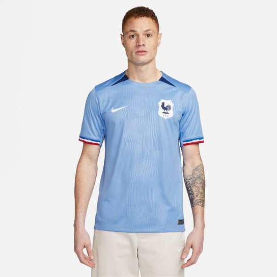 Camisa Nike França I 2023/24 Torcedor Pro Masculina - Azul Menor preço em Camisa Nike França I 2023/24 Torcedor Pro Masculina - Azul
