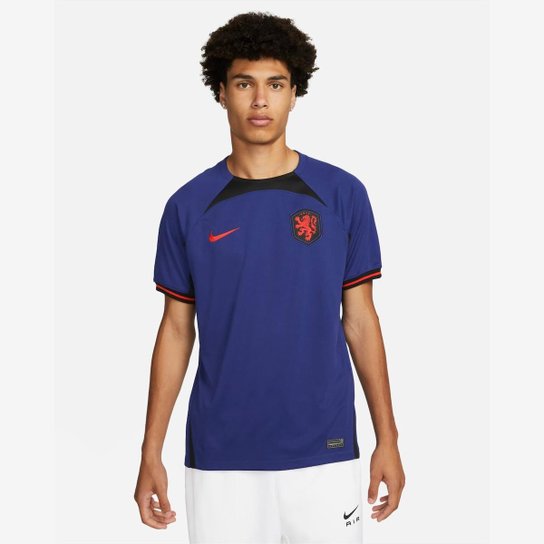 Camisa Nike Holanda II 2022/23 Torcedor Pro Masculina - Azul Menor preço em Camisa Nike Holanda II 2022/23 Torcedor Pro Masculina - Azul