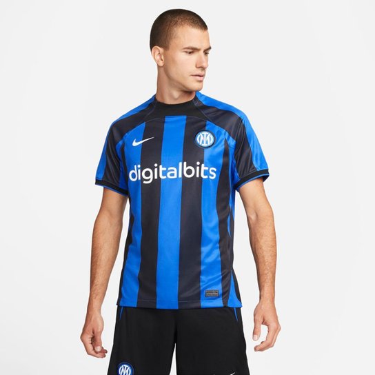 Camisa Nike Inter de Milão I 2022/23 Torcedor Pro Masculina - Azul Menor preço em Camisa Nike Inter de Milão I 2022/23 Torcedor Pro Masculina - Azul