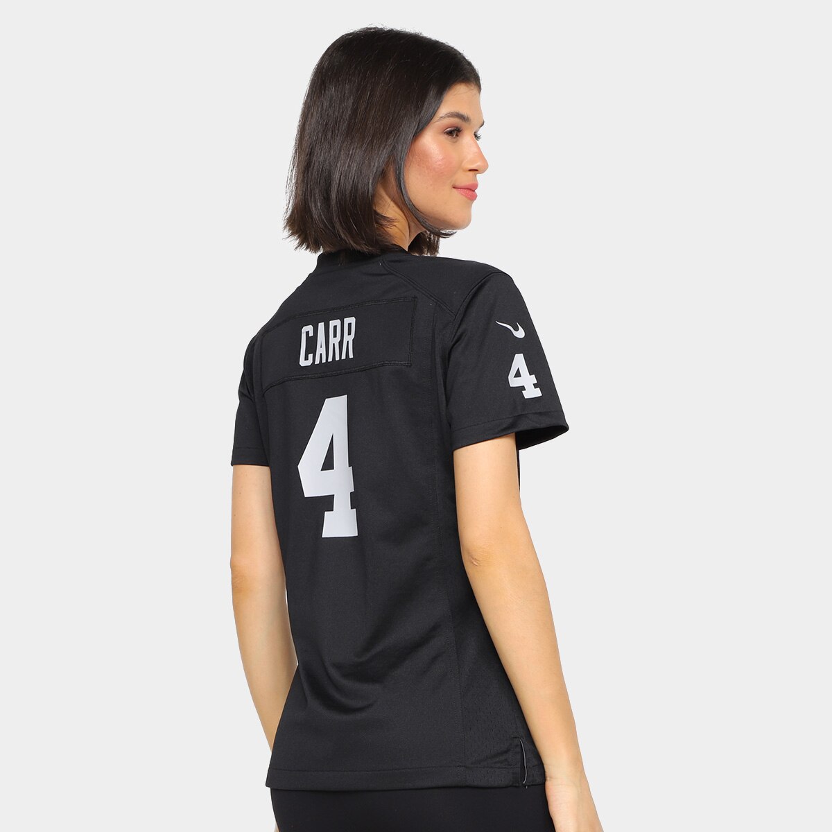 Camisa Nike Las Vegas Raiders Carr n° 4 Game Team Colour Jersey Player Feminina - 1
