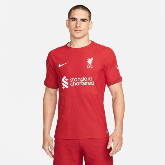 Camisa Nike Liverpool I 2022/23 Jogador Masculina - Vermelho Menor preço em Camisa Nike Liverpool I 2022/23 Jogador Masculina - Vermelho