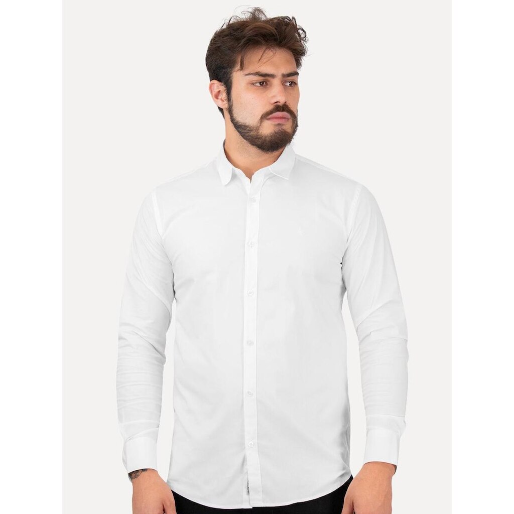Camisa Original Penguin Masculina Regular Tricoline Bordado Branca