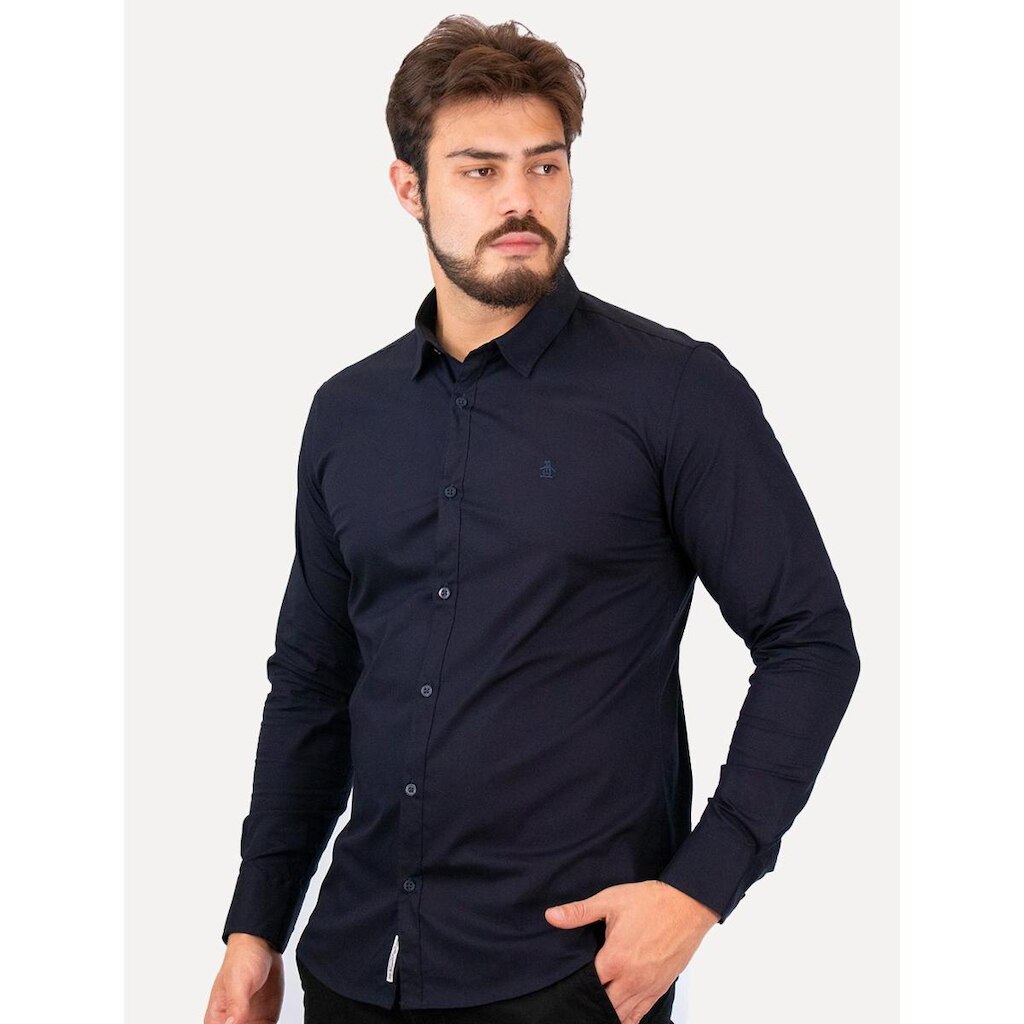 Camisa Original Penguin Regular Bordado Azul Marinho