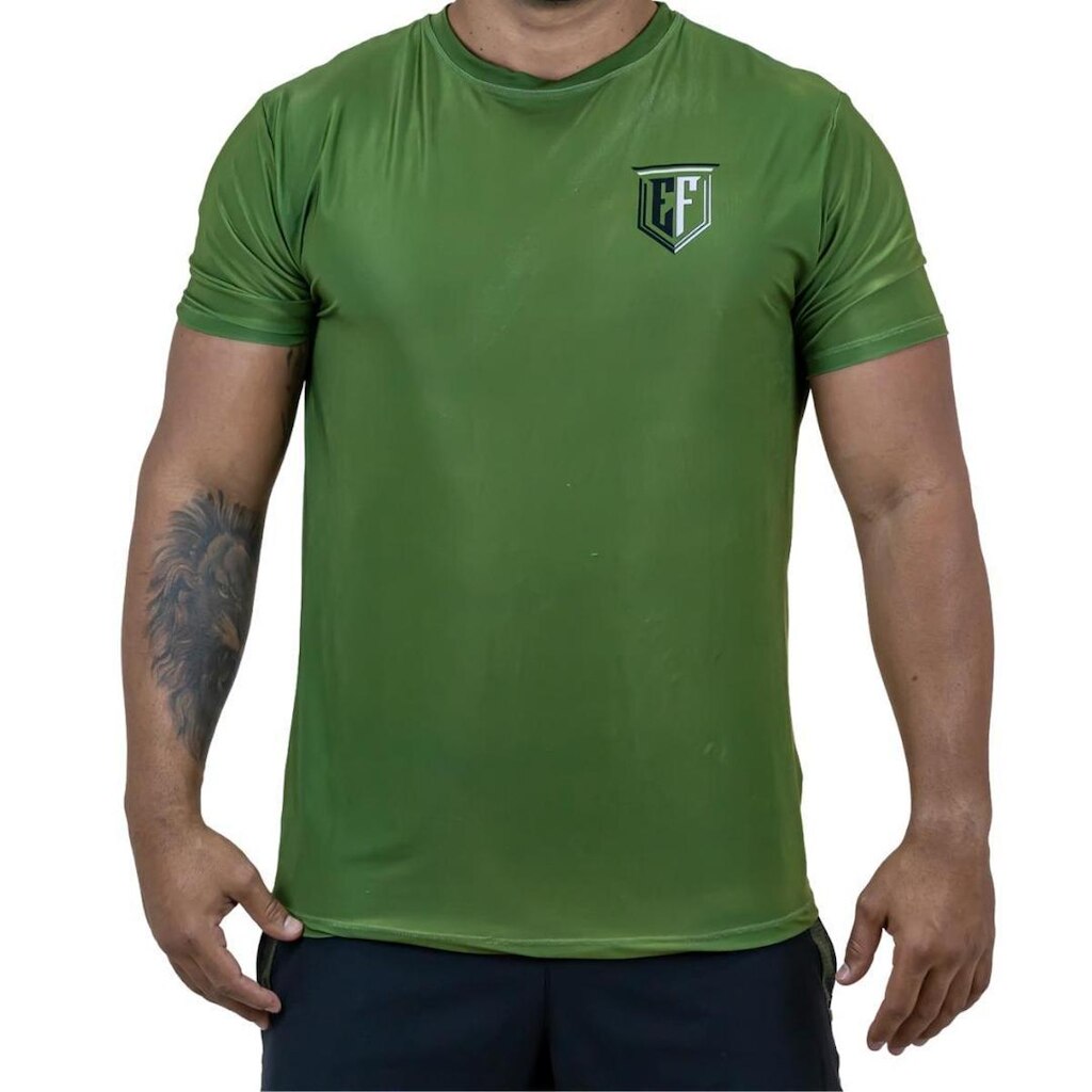 Camisa p Treino UV -Enforce Masc VERDE ESCURO - TAM M