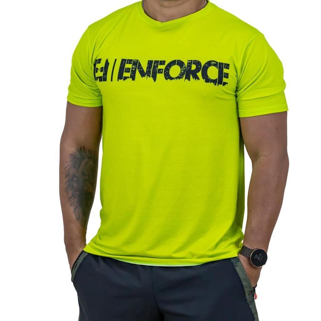 Camisa p Treino UV -Enforce Masc VERDE LIMÃO - TAM G