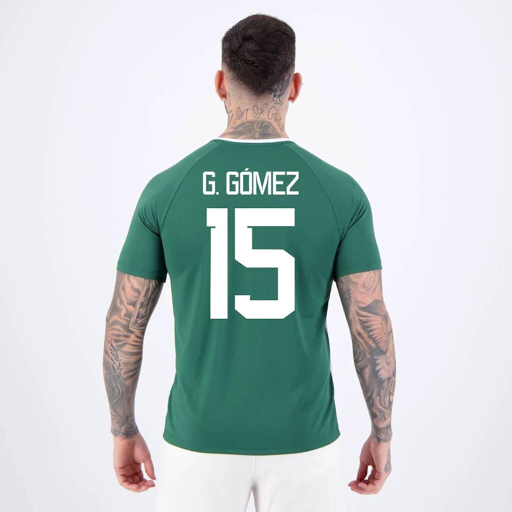 Camisa Palmeiras Alviverde Branca e Verde 15 Gustavo Gómez