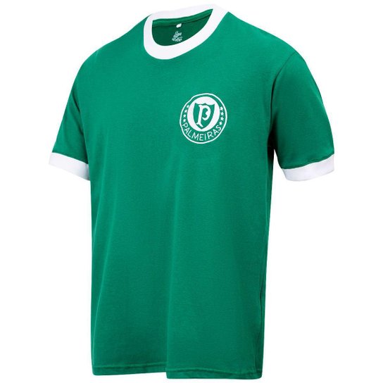 Camisa Palmeiras Anos 70 Liga Retrô Masculina - Verde Menor preço em Camisa Palmeiras Anos 70 Liga Retrô Masculina - Verde