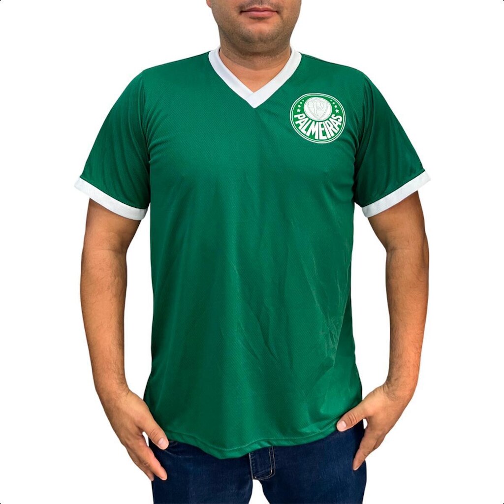Camisa Palmeiras Gola V Texturizada