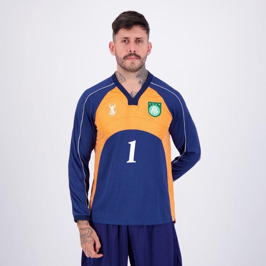 Camisa Palmeiras Goleiro Retrô 2000 Manga Longa Masculina