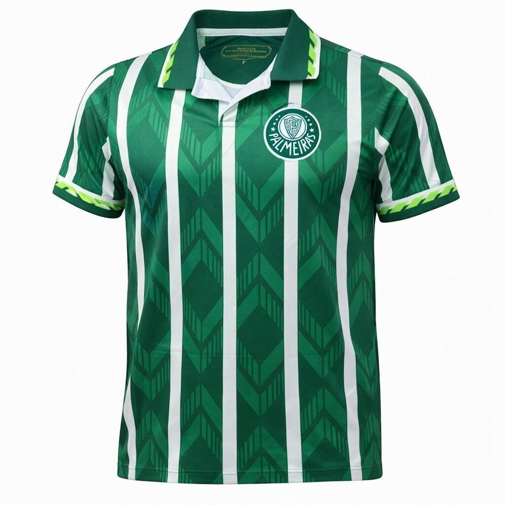 Camisa Palmeiras Polo Retrô 1996 Listrada Plus Size - Masculino
