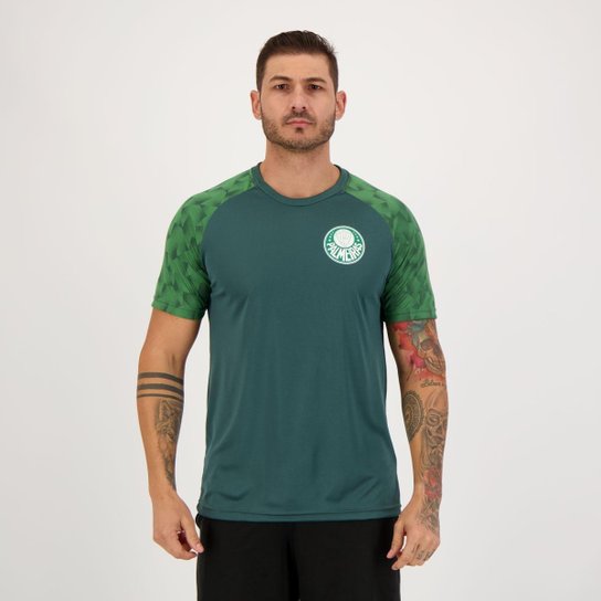 Camisa Palmeiras Raglan Verde Escuro - Verde Menor preço em Camisa Palmeiras Raglan Verde Escuro - Verde