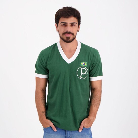 Camisa Palmeiras Retrô Mundial 1951 - Verde Menor preço em Camisa Palmeiras Retrô Mundial 1951 - Verde
