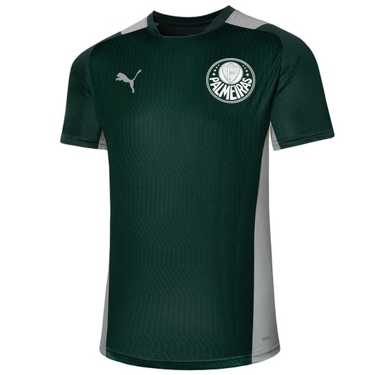 Camisa Palmeiras Treino 22/23 Puma Masculina - Verde+Cinza Menor preço em Camisa Palmeiras Treino 22/23 Puma Masculina - Verde+Cinza