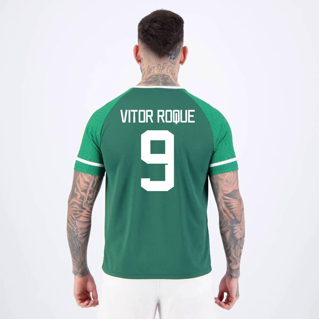 Camisa Palmeiras Verdão Vitor Roque 9 Escudo Verde