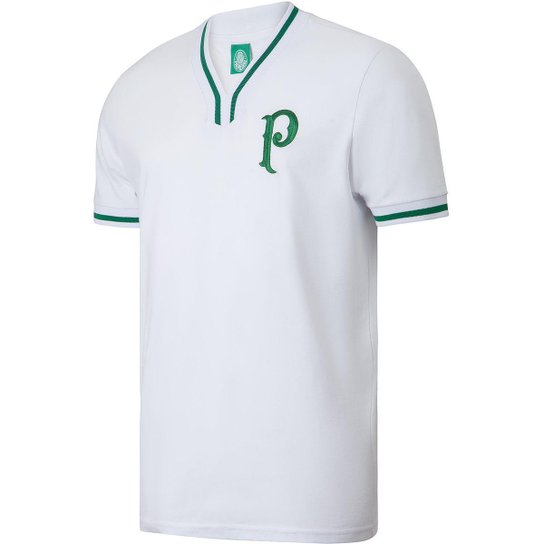 Camisa Palmeiras Vintage Segunda Academia Masculina - Branco Menor preço em Camisa Palmeiras Vintage Segunda Academia Masculina - Branco