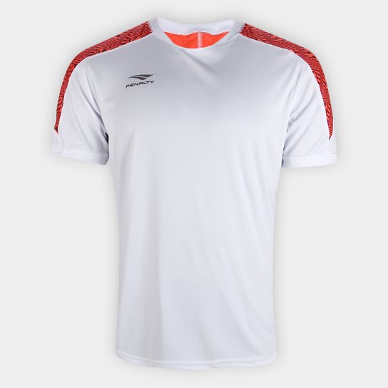 Camisa Penalty Digital Masculina - Branco+Laranja Menor preço em Camisa Penalty Digital Masculina - Branco+Laranja