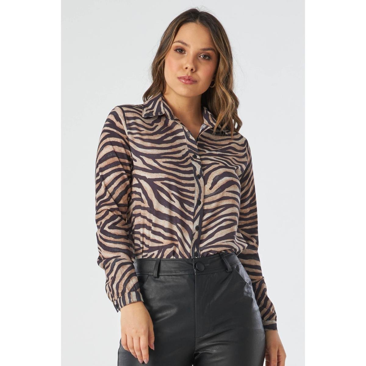 Camisa PKS Manga Longa Animal Print-M