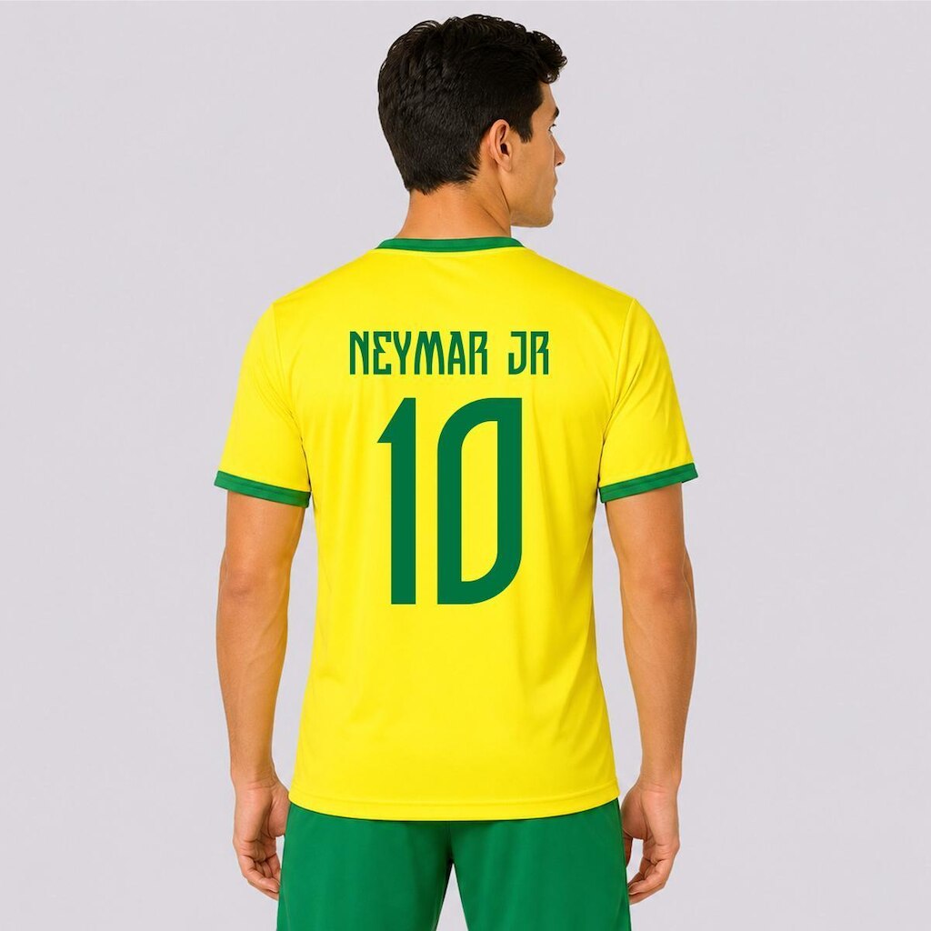 Camisa Placar  Brasil Brasão Amarela 10 Neymar Jr