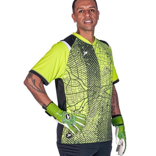 Camisa Poker Goleiro Manga Curta Sublimada Kraft Masculino Verde e Preto - Verde+Preto Menor preço em Camisa Poker Goleiro Manga Curta Sublimada Kraft Masculino Verde e Preto - Verde+Preto
