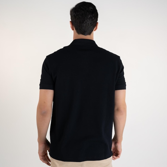 Camisa Polo Acostamento Texturizada Preta