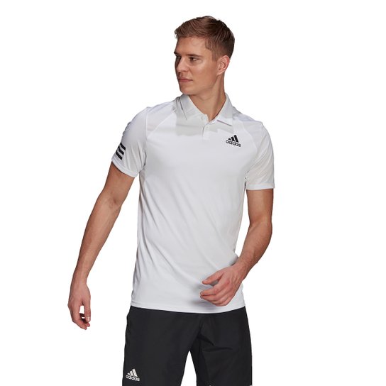 Camisa Polo Adidas Club 3 Stripes Masculina - Branco+Preto é ruim? Camisa Polo Adidas Club 3 Stripes Masculina - Branco+Preto é boa?
