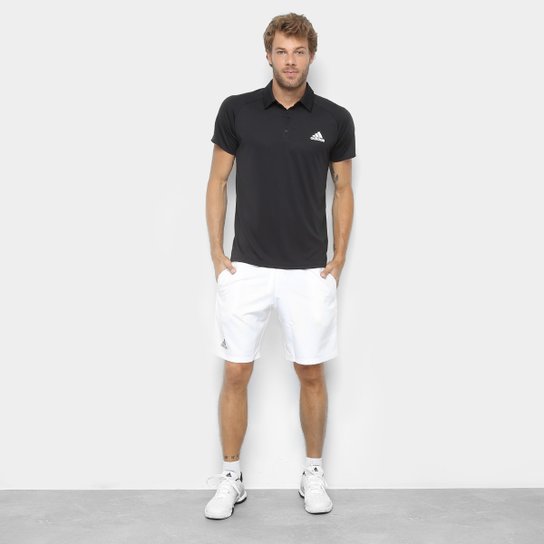 Camisa Polo Adidas Club Masculina - Preto+Branco