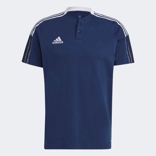 Camisa Polo Adidas Tiro 21 Masculina - Azul Menor preço em Camisa Polo Adidas Tiro 21 Masculina - Azul
