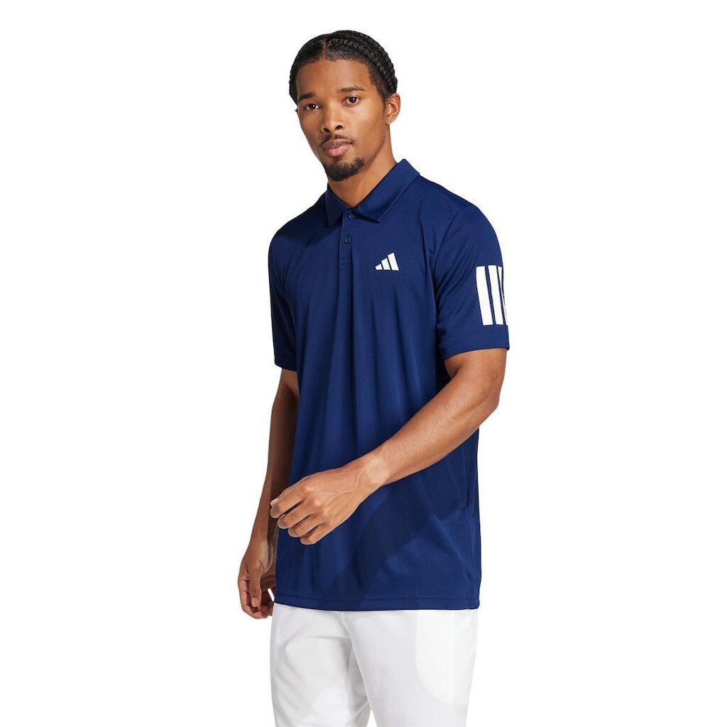Camisa Polo Adidas Três Listras Marinho