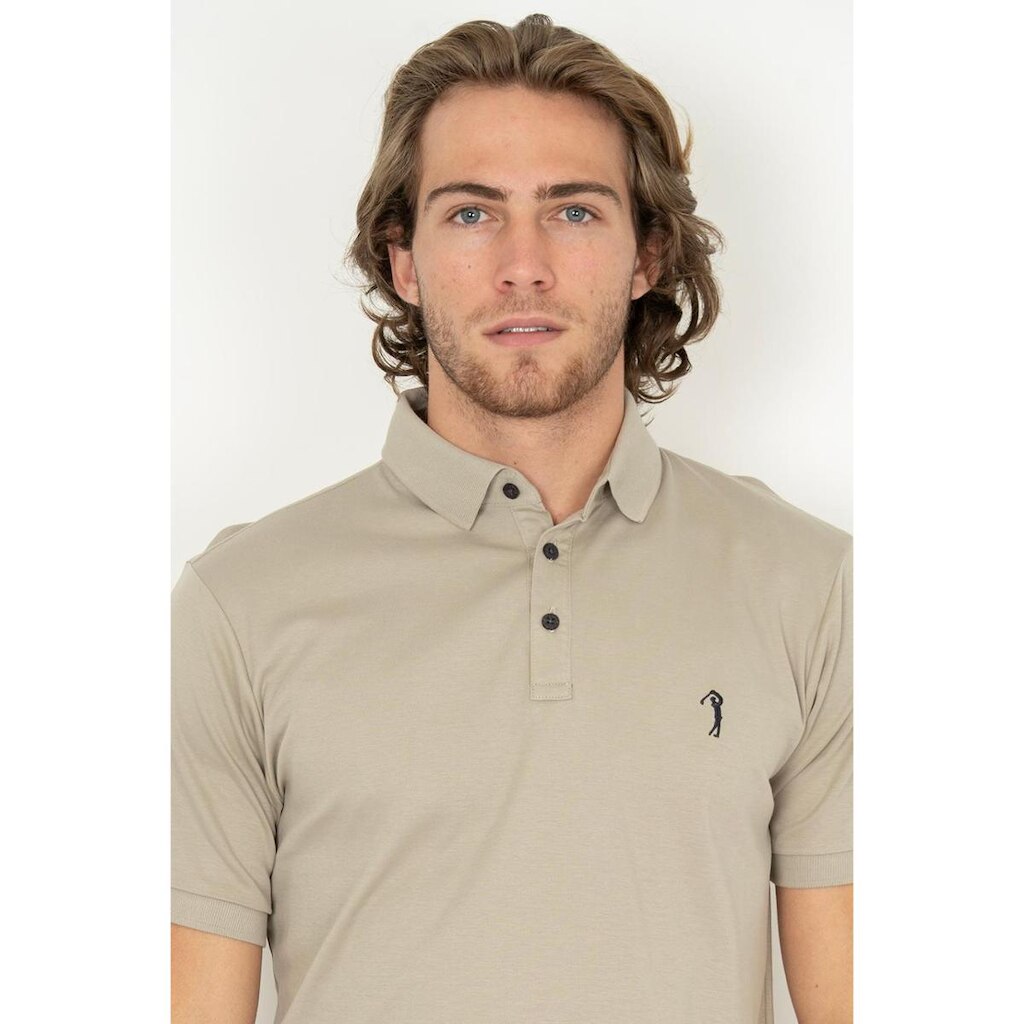 Camisa Polo Aleatory Lisa Algodão Pima Bege