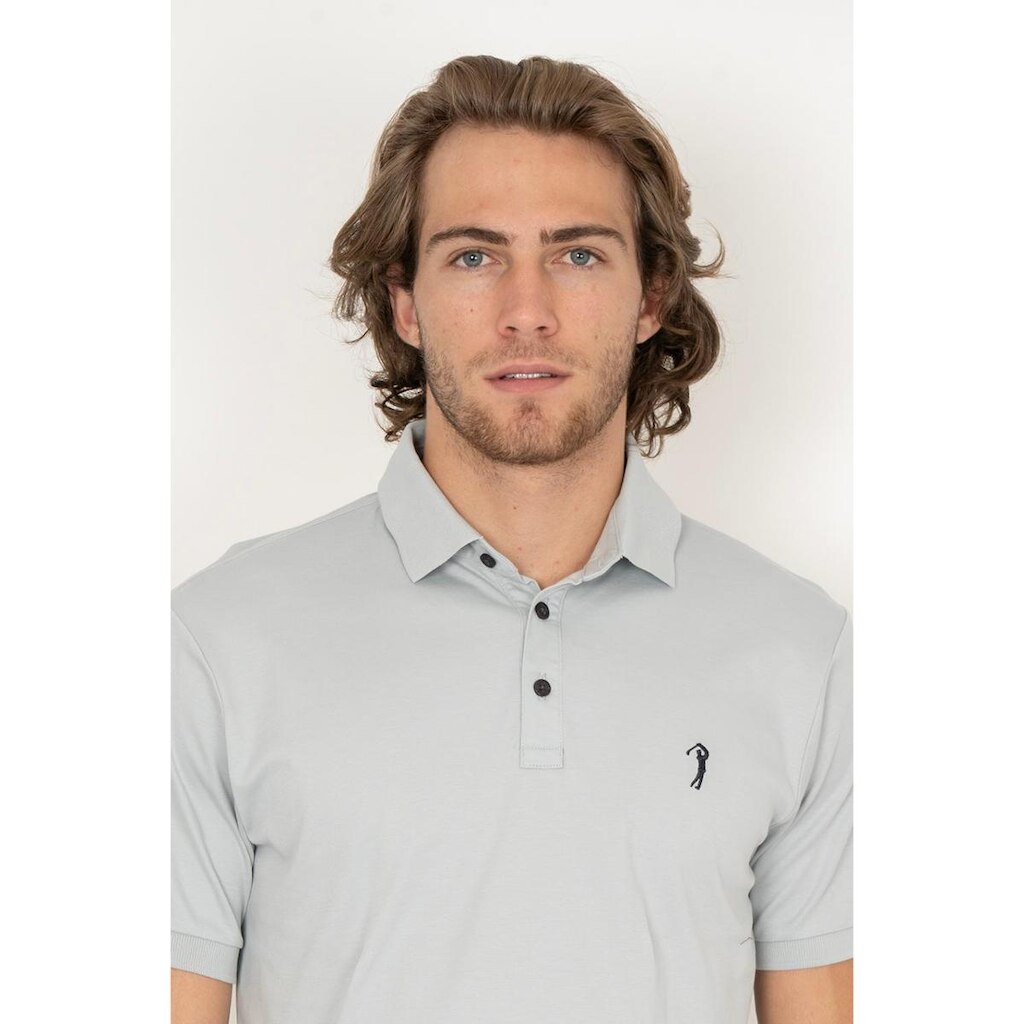 Camisa Polo Aleatory Lisa Algodão Pima Cinza Claro