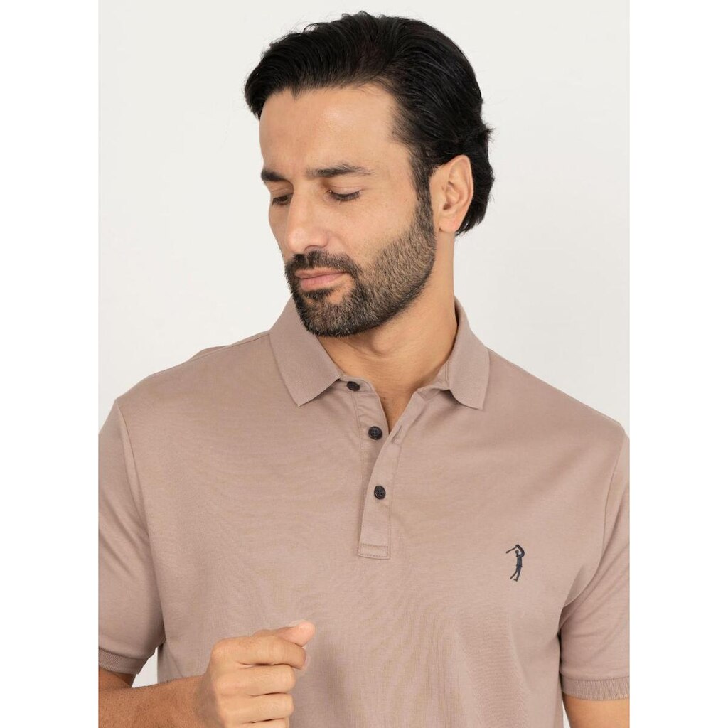 Camisa Polo Aleatory Lisa Algodão Pima Khaki