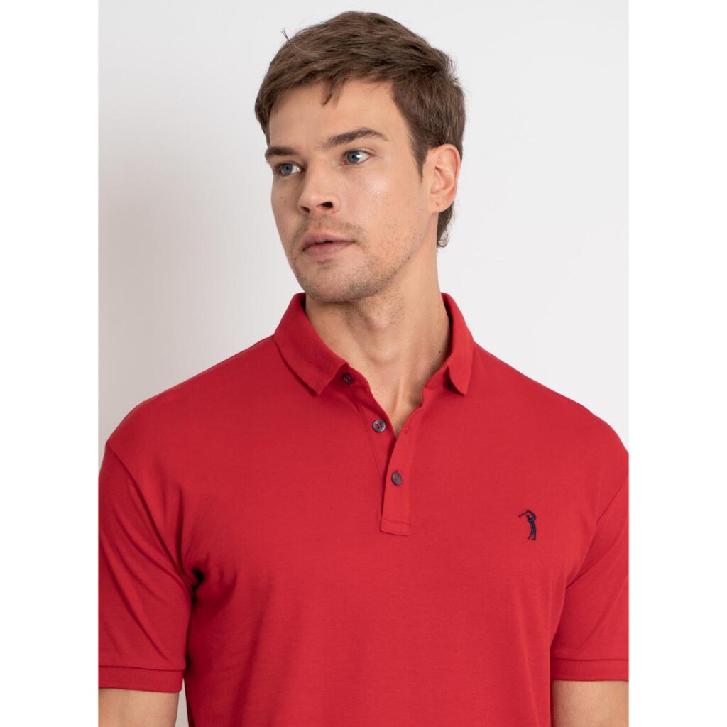Camisa Polo Aleatory Lisa Algodão Pima Vermelha