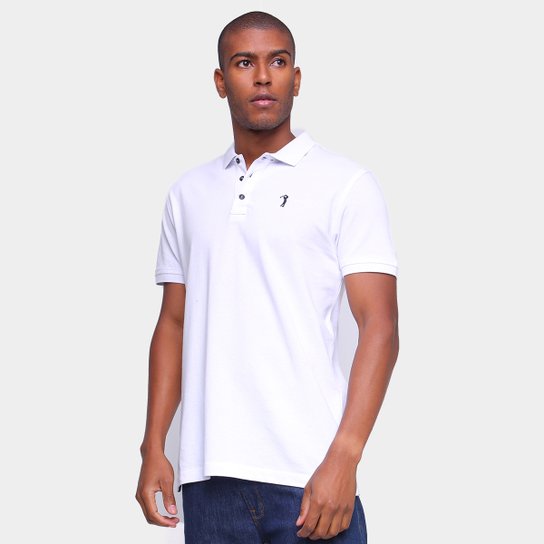 Camisa Polo Aleatory Lisa Masculina - Branco Menor preço em Camisa Polo Aleatory Lisa Masculina - Branco