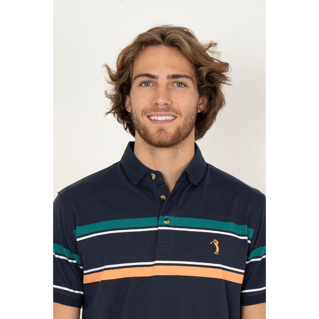 Camisa Polo Aleatory Listrada Berghain Marinho