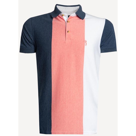 Camisa Polo Aleatory Listrada Hero Coral - Coral Menor preço em Camisa Polo Aleatory Listrada Hero Coral - Coral