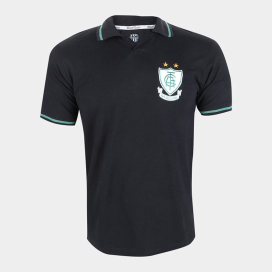 Camisa Polo América Mineiro RetrôMania Masculina - Preto Menor preço em Camisa Polo América Mineiro RetrôMania Masculina - Preto