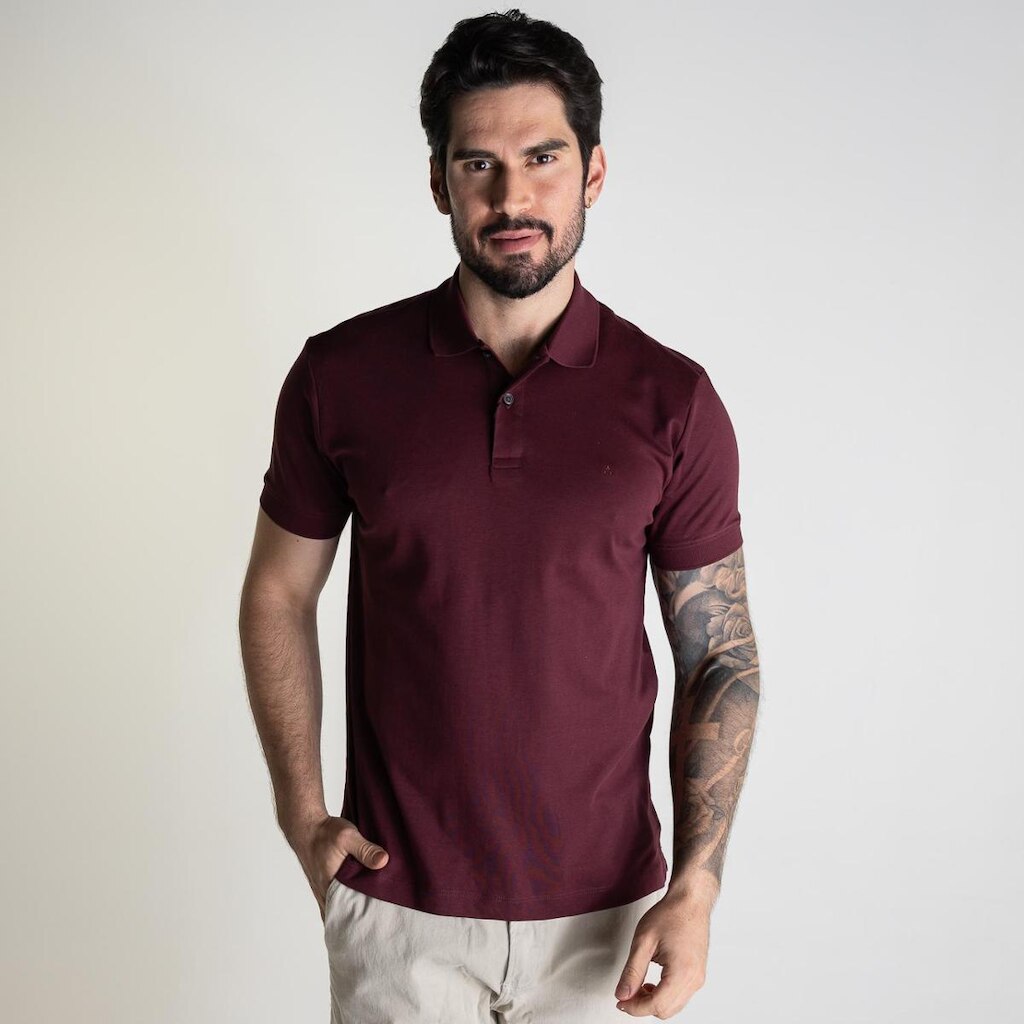 Camisa Polo Arais Bordô