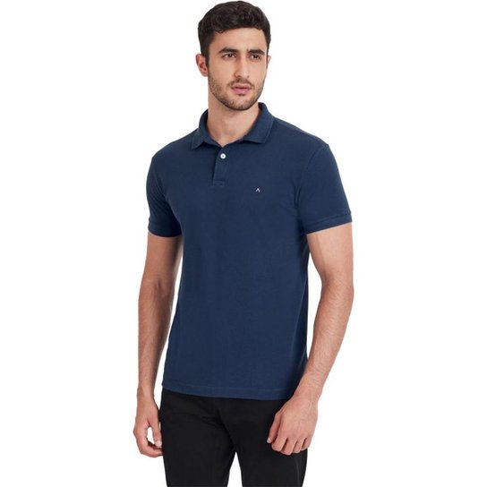 Camisa Polo Aramis Basic Piquet IN23 Masculino - Azul Menor preço em Camisa Polo Aramis Basic Piquet IN23 Masculino - Azul