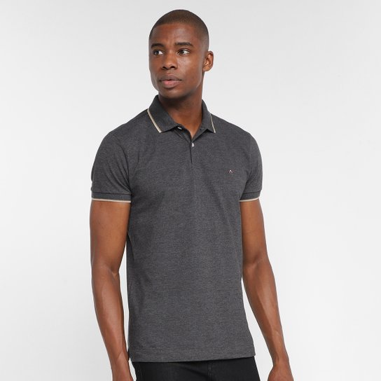 Camisa Polo Aramis Básica Masculina - Grafite Menor preço em Camisa Polo Aramis Básica Masculina - Grafite