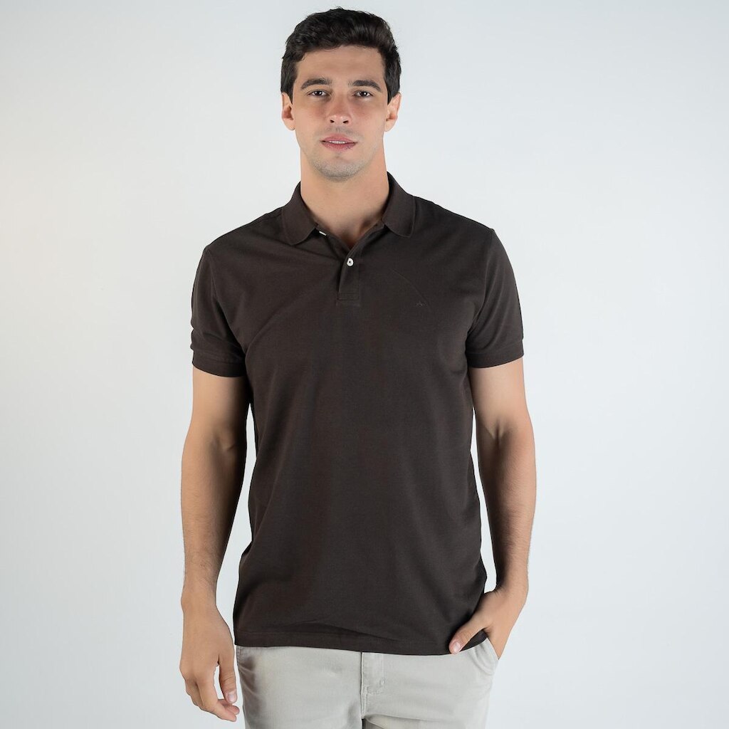 Camisa Polo Aramis Monocromatico Marrom