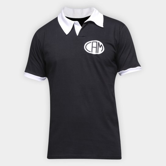 Camisa Polo Atlético Mineiro Design Retrô Mania Masculina - Preto+Branco Menor preço em Camisa Polo Atlético Mineiro Design Retrô Mania Masculina - Preto+Branco