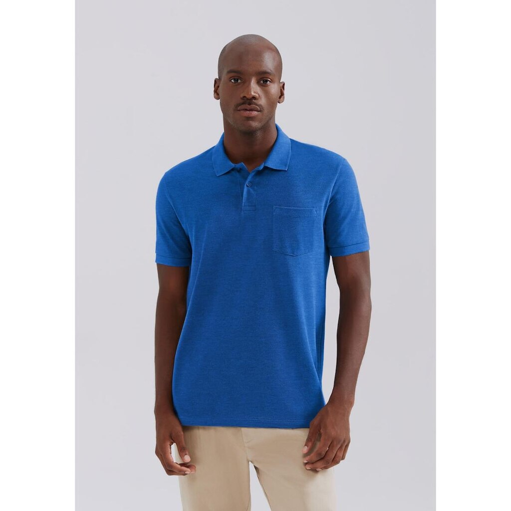 Camisa Polo Básica Masculina Em Piquet Com Bolso